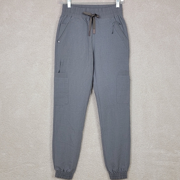 Figs Gray Charlotte 21 Pocket High Waist Slim Jogger Scrub Pants Sz XXS NEW - Picture 2 of 13